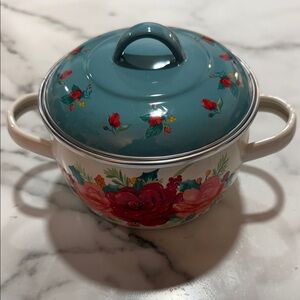 The Pioneer Woman Floral Teal and White Cookware